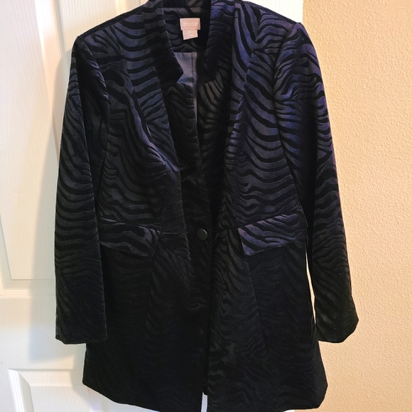 Chico's Jackets & Blazers - Chico's velvet animal print jacket/blazer